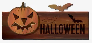 万圣节狂欢牌匾免抠