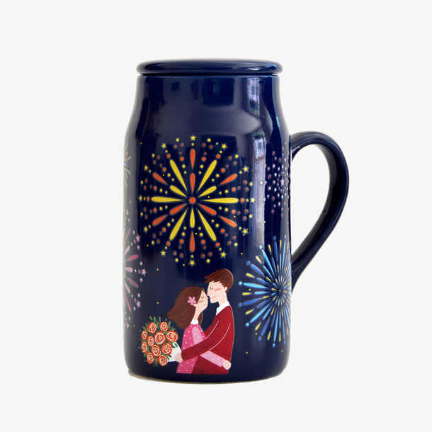 烟花杯子免抠