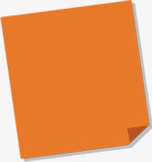 橙色方形纸张折起一角免抠