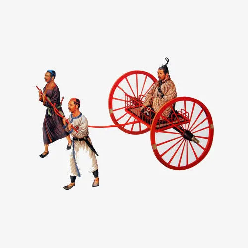 古代人拉车免抠