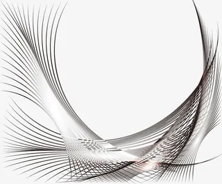 黑色线条曲线免抠