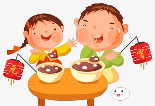 欢度元宵卡通插画海报设计免抠