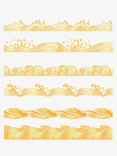 中国风祥云海浪png免扣元素免抠