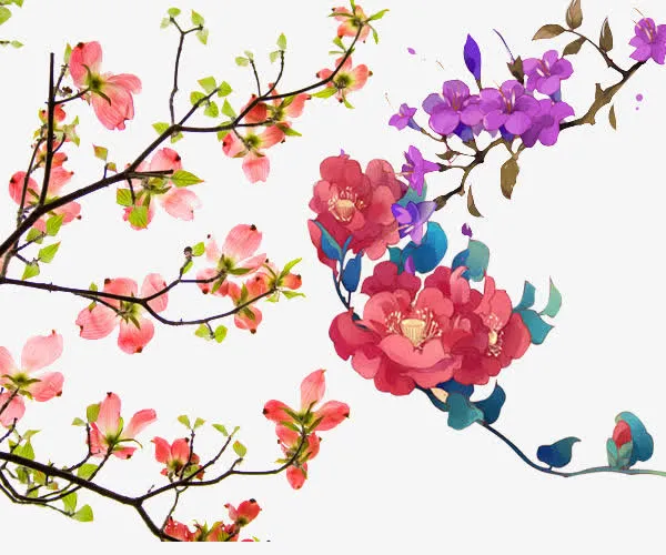 卡通桃花素材免抠