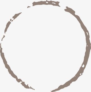 水墨圆形边框装饰免抠