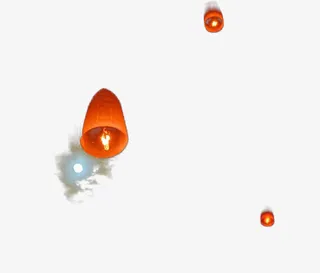 红色孔明灯免抠