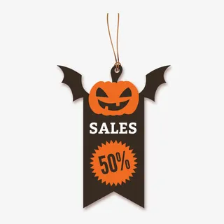 万圣节促销标签免抠