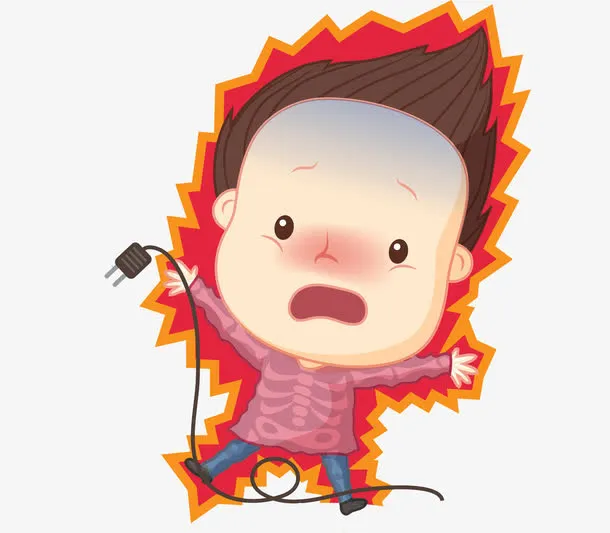 触电的男孩免抠