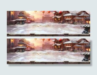 中国风红色游戏喜庆场景免抠