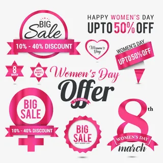 38女人节促销图标免抠