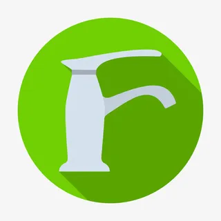 绿色简约圆形冲洗标志免抠