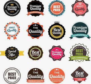 复古几何边框徽章免抠