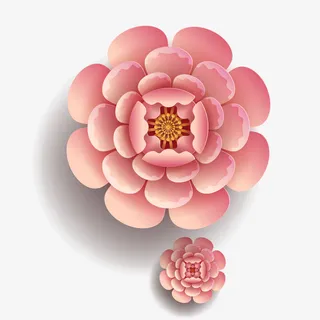 中国风剪纸国潮花瓣免抠