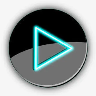 蓝色光效黑色图标免抠