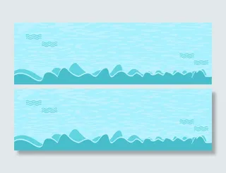 卡通扁平海浪背景banner高清