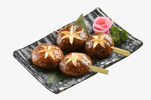 美味烤香菇PNG免抠