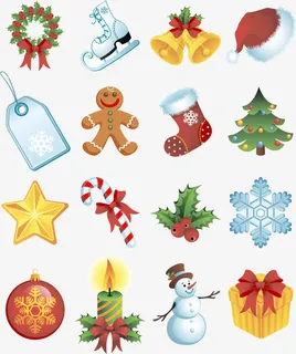 卡通圣诞元素合集免抠节日圣诞节元素