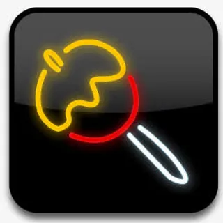 糖果卡通霓虹灯风格图标透明免抠