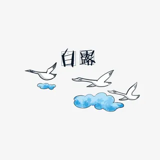 卡通白露节气元素素材免抠