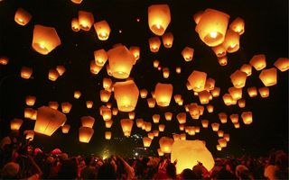 中国风孔明灯背景高清