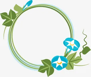 圆形牵牛花头像外框免抠