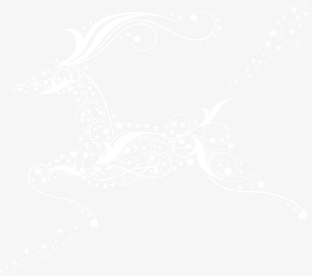 矢量白色驯鹿花纹免抠