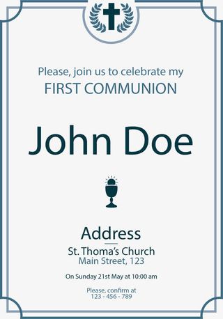 简约深蓝色邀请函边框免抠