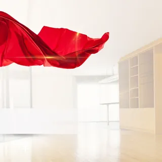 客厅场景红丝带电吹风PSD分层主图背景高清