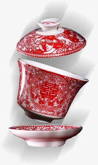 敬酒茶结婚中国风免抠