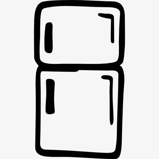 厨房冰箱手绘工具图标免抠