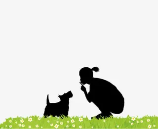 人和狗剪影免抠
