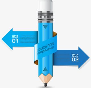 创意蓝色商务铅笔免抠