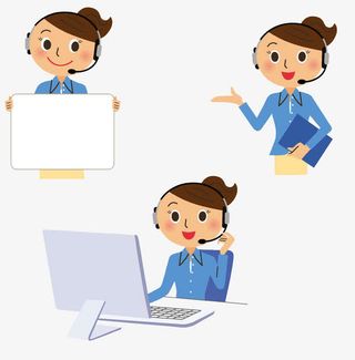 不同美女客服素材免抠