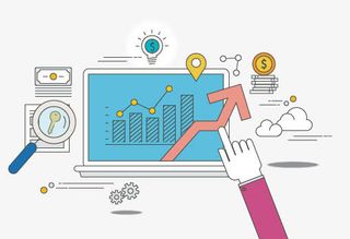 矢量手指电脑图标免抠