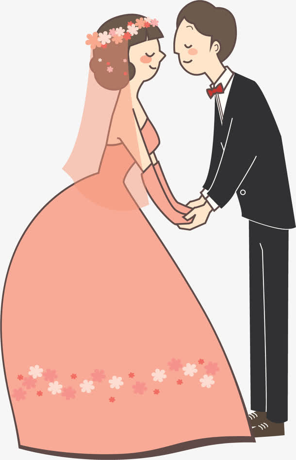 矢量新郎新娘结婚免抠