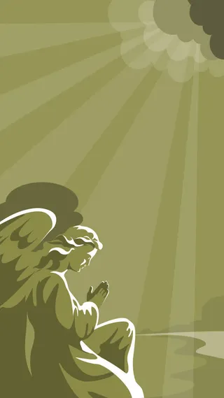 天使与光芒油画免抠