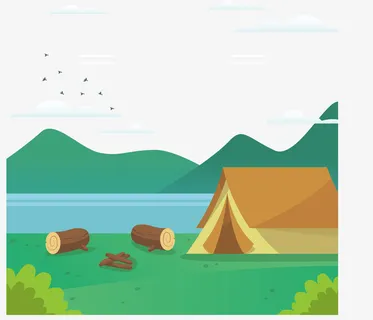 卡通野外自然度假矢量素材免抠手绘/卡通卡通元素