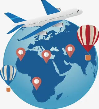 环绕地球的飞机免抠