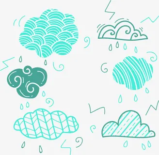 可爱手绘云彩免抠