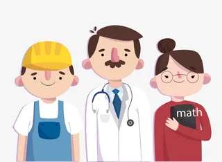 劳动节人物矢量图免抠