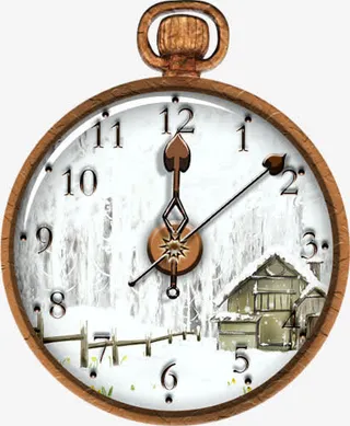 圣诞装饰钟表免抠