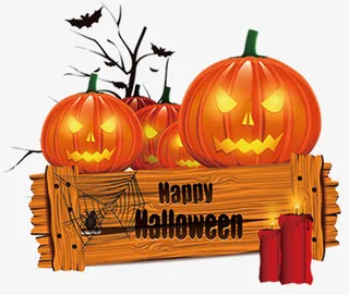 万圣节南瓜和蜡烛免抠