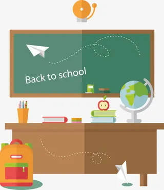 卡通教室讲台免抠