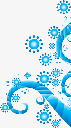 蓝色渐变装饰花纹免抠