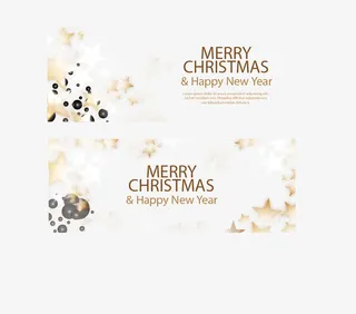 金色五角星横幅免抠