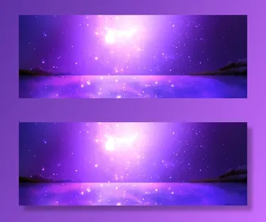 星空下的倒影免抠背景banner海报元素