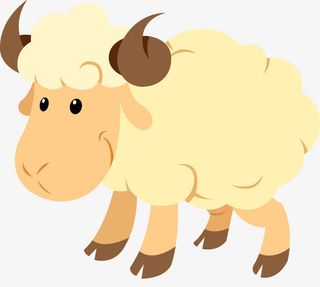 可爱的山羊矢量图免抠