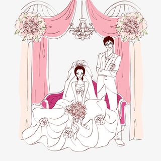卡通结婚人物矢量图免抠