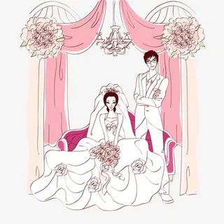 卡通结婚人物矢量图免抠