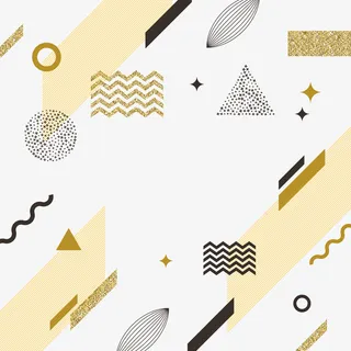 金色卡通波浪纹活动装饰免抠